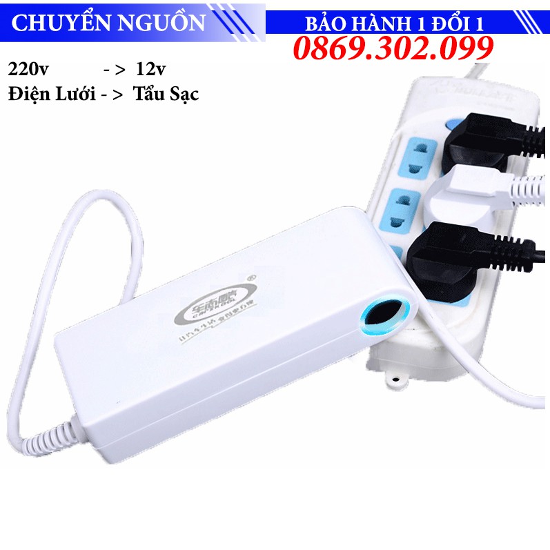 Thiết Bị chuyển nguồn điện lưới 220v - 12v Điện Tẩu sạc ô tô 120W