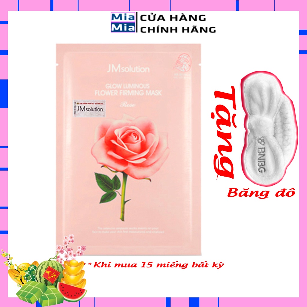 JMSOLUTION Mặt Nạ Giấy Hoa Hồng [MIẾNG LẺ] Dưỡng Sáng Da JM Solution Glow Luminous Flower Firming Mask