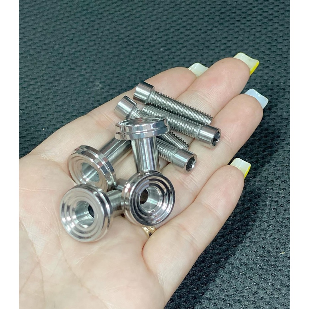(chuyên ốc kiểu xe máy) Trọn bộ 04 ốc khâu cốp gắn xe DREAM, ốc SALAYA INOX 304 sáng bóng