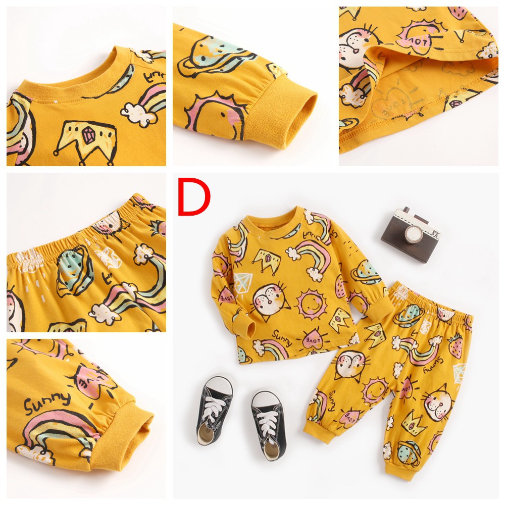 Set Đồ 2 Món Sanlutoz Bằng Cotton Gồm Áo Thun Và Quần Dài Phong Cách Hoạt Hình Đáng Yêu Cho Bé