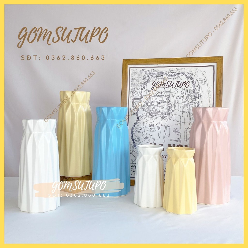 Bình Hoa/Màu Pastel - 5 Màu sắc - Gốm Sứ Bát Tràng - Lọ Hoa Tràng Trí Decor