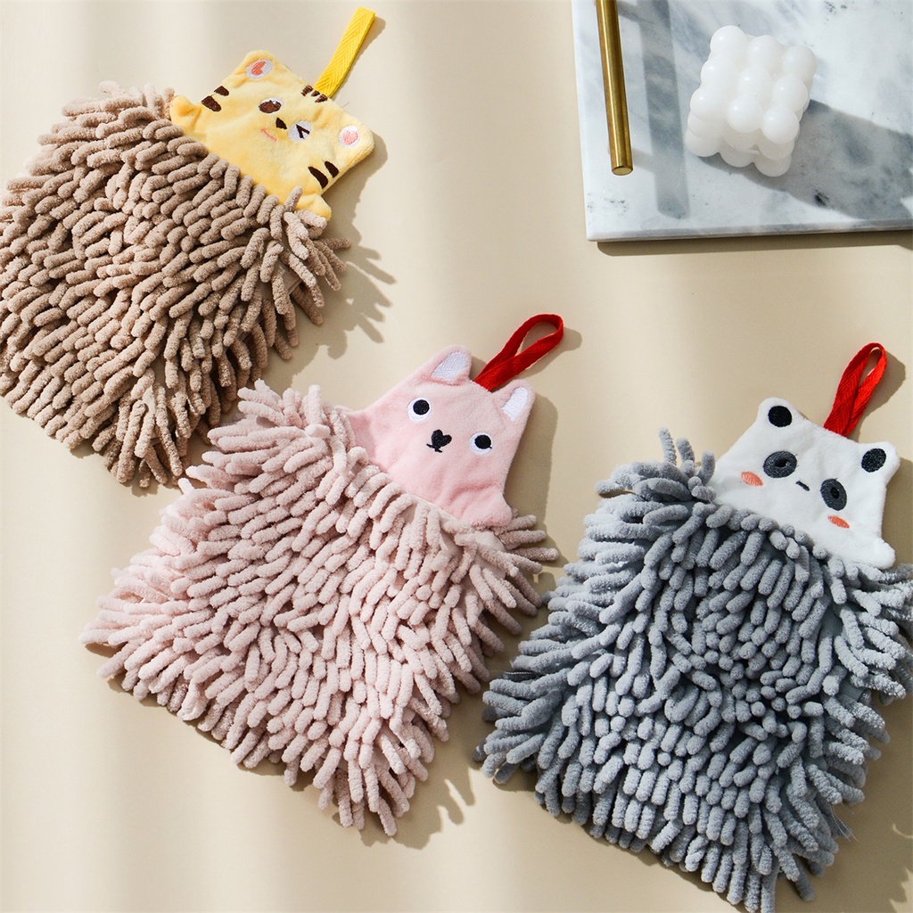 Khăn lau tay Shepherd dày thấm hút nước nhanh khô họa tiết hoạt hình dễ thương tiện lợi cho nhà bếp/ nhà tắm