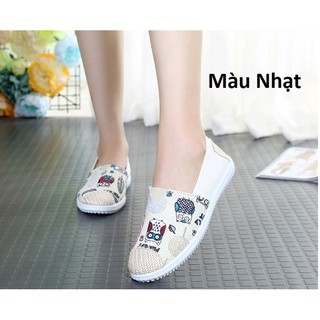 Giày lười slip on vintage đơn giản