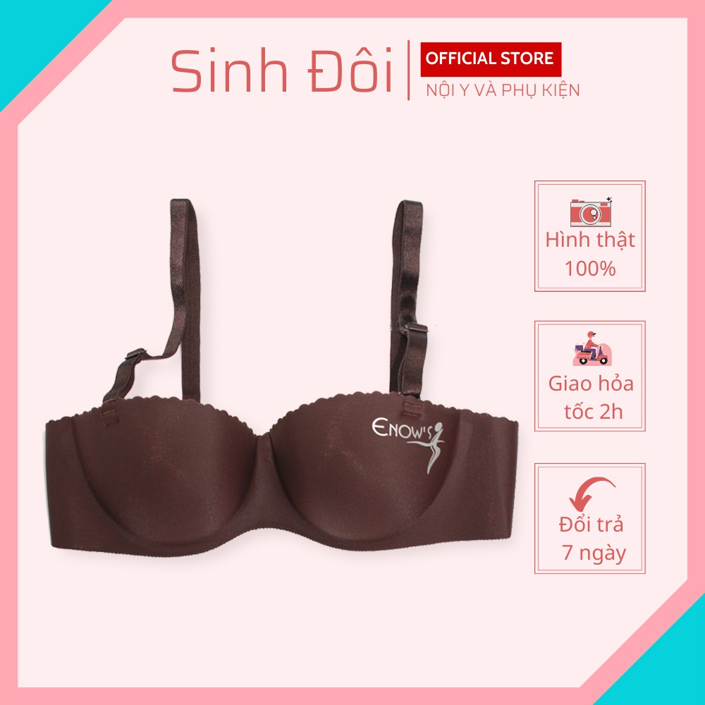 Áo ngực nữ su đúc không đường may nâng ngực tạo khe Enow's 903 có gọng mút vừa cúp ngang mềm mịn size 32-34-36-38
