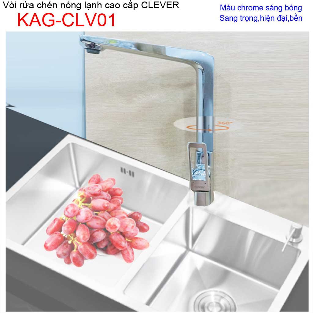 Vòi rửa chén bát KAG-CLV01, Vòi Clever nóng lạnh, vòi bếp nóng lạnh chậu rửa chén Clever