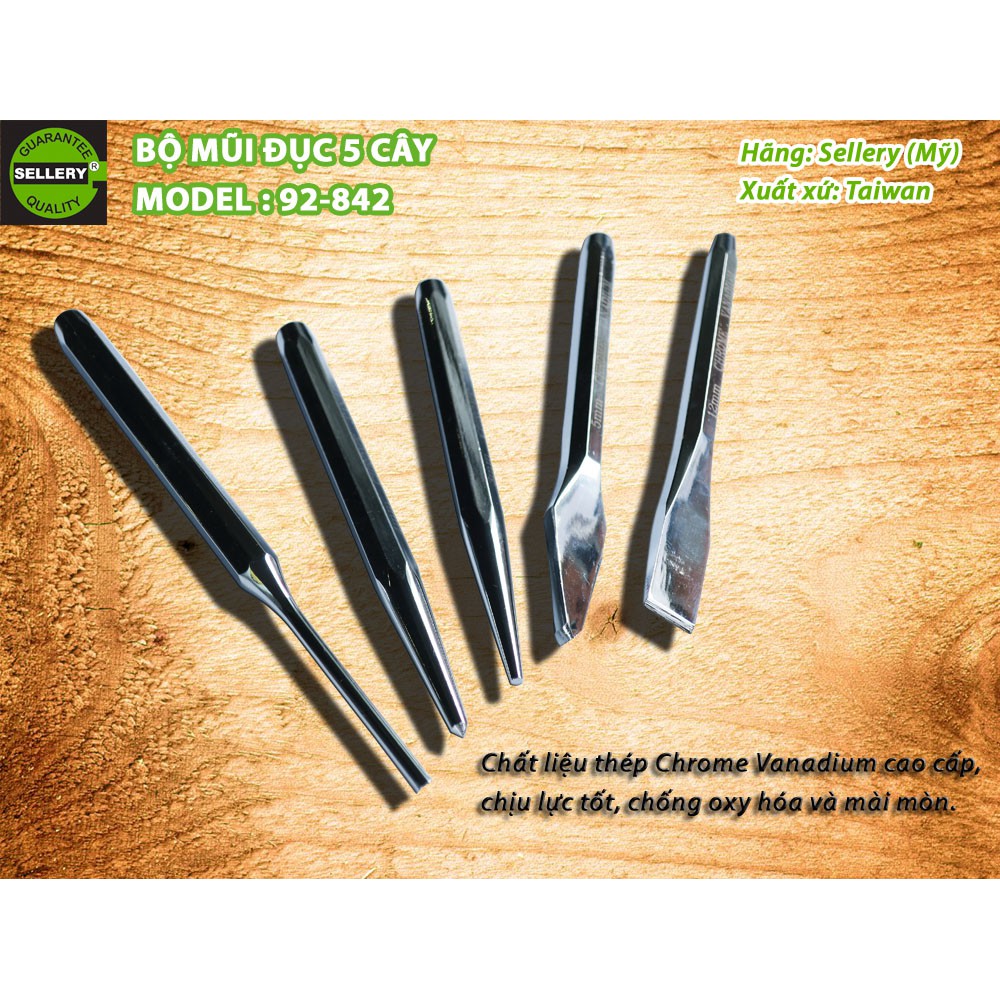 Bộ mũi đục 5 cây Sellery 92-842