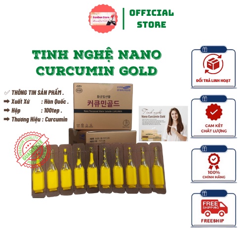 Tinh Nghệ Nano Curcumin Gold Hàn Quốc, Đẹp Da, Mờ Nám, Tăng Cường Sức Khỏe, Mẫu Mới Hộp/100tep [ Auth ]