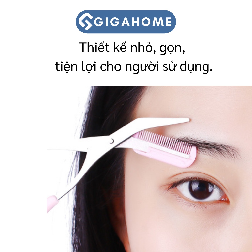 Kéo Cắt Tỉa Lông Mày, Lông Mi Kèm Lược GIGAHOME Chuyên Dụng 3093