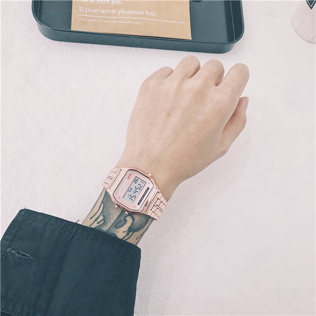 Đồng hồ điện tử đeo tay cặp đôi nam nữ thể thao số led mặt vuông đẹp chính hãng cao cấp