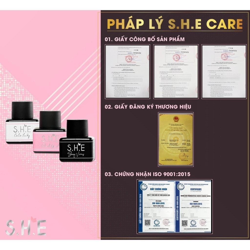 Combo SHE CARE Queenie Skin Bọt Bím Hoa Anh Đào - Tinh Hương Vùng Kín PINK GIRL ( S.H.E HỒNG ) hỗ trộ điều trị viêm ngứa