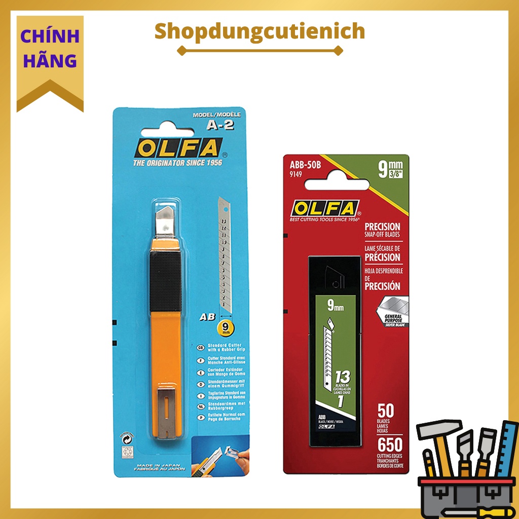 Dao rọc Cắt Bao Bì, Vinyl, Bìa Cứng Và Nhiều Chất Liệu Khác A2 Và Lưỡi Dao ABB-50