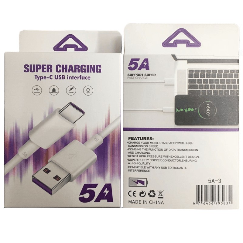 Cáp sạc nhanh Type-C 5A cho điện thoại Android Huawei XiaoMi OPPO