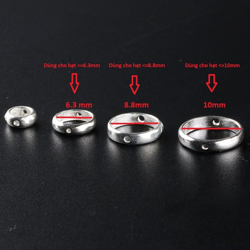 Charm bọc đá hình bông hoa và hình tròn - Charm Bạc 925 - Mã CB003 CB001