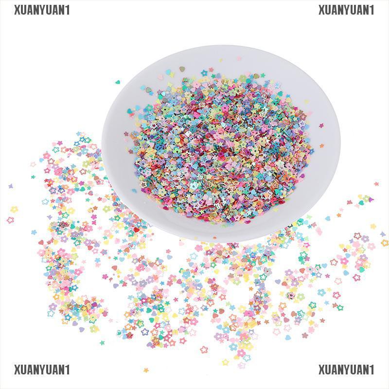 [xuanyuan1] Hộp Hạt Nhựa Resin Hình Ngôi Sao / Trái Tim Phong Cách Kawaii Hỗn Hợp 15g