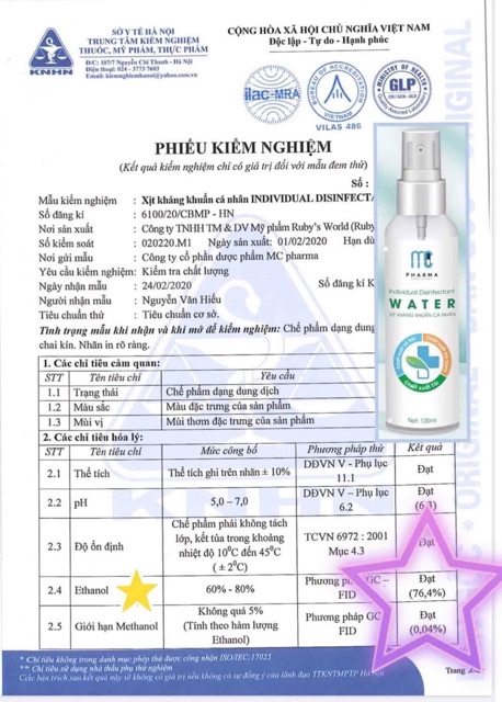 Sát khuẩn xịt bỏ túi Pharma 120ml