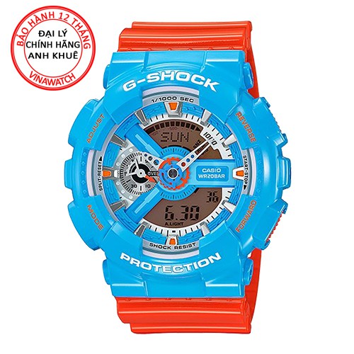 Đồng hồ Nam G-Shock Casio dây nhựa kim-điện tử GA-110NC-2ADR - Chính hãng Casio Anh Khuê