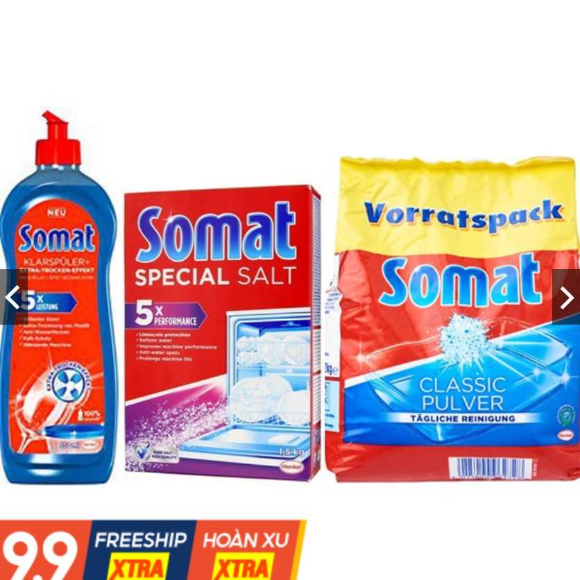 Bộ bột rửa bát somat ( bột + muối + bóng )