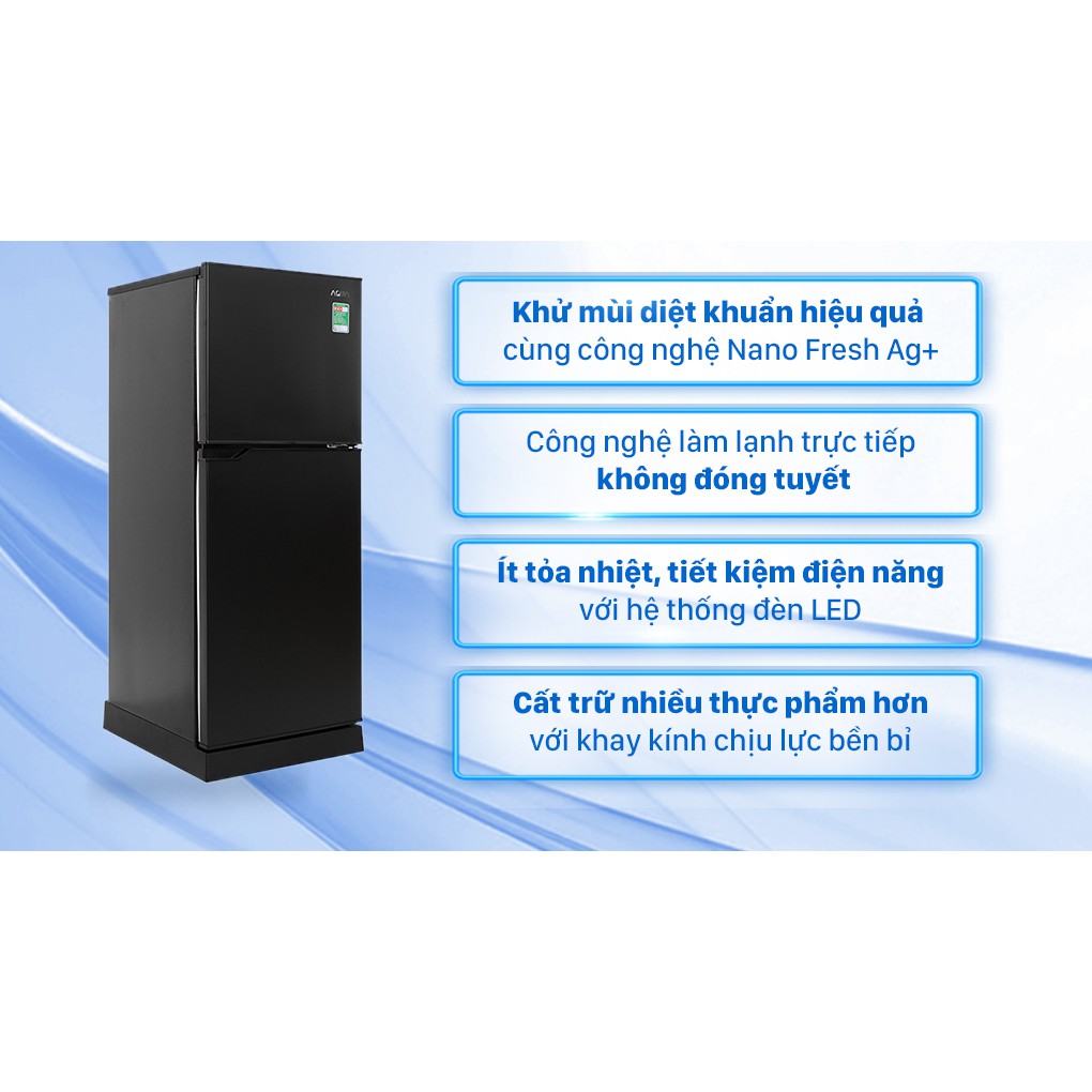 Tủ lạnh Aqua 130 lít AQR-T150FA(BS) ĐEN GƯƠNG
