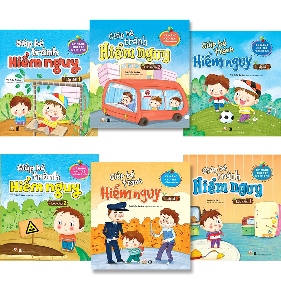 Sách Giúp Bé Tránh Hiểm Nguy Bộ 6 cuốn cho bé từ 3 đến 6 tuổi - VLG