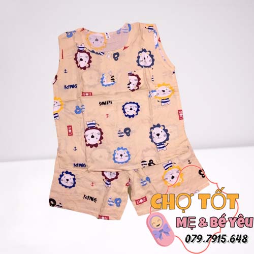 Bộ Tone Sát Nách Bé Trai, Bộ Mặc Mát Vải Lanh (hàng loại 1 ít rút, bền đẹp)