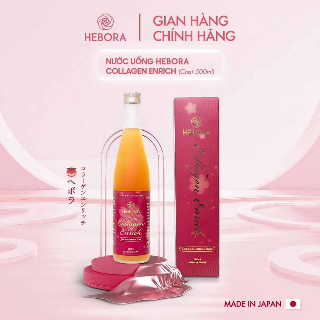 [Hebora Chính Hãng] Chai Nước uống Hebora Collagen Enrich Damask Rose Water 500ml