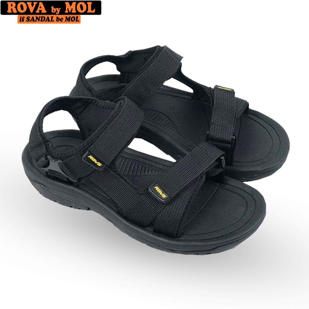 Giày sandal nam hiệu Rova siêu bền quai ngang đế cao su quai dù đi làm đi học mã RV866