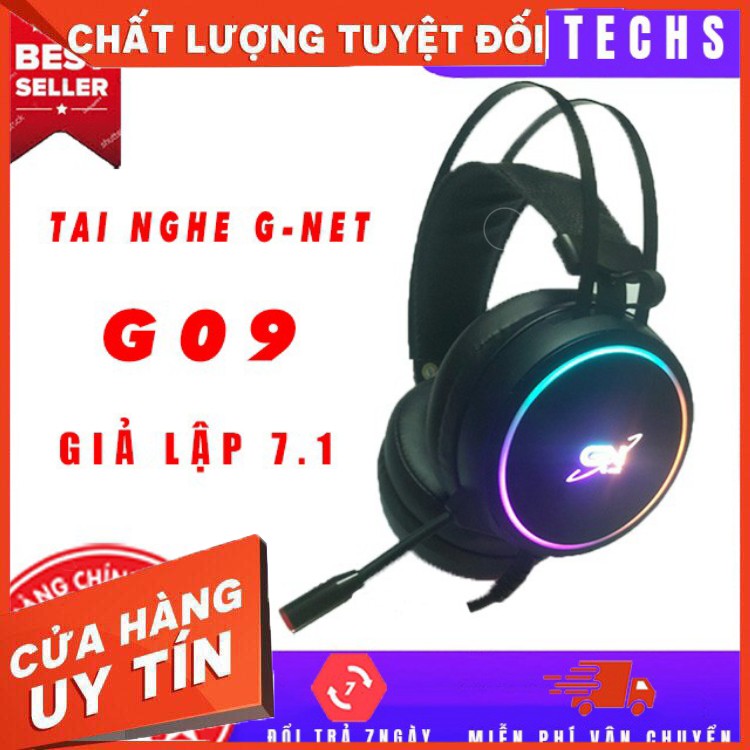 HÀNG CAO CẤP -  [Âm thanh 7.1] Tai nghe gaming Gnet G09 ⚡ Freeship ⚡ chơi game fps chụp tai jack usb - BiBiTechs  - Hàng