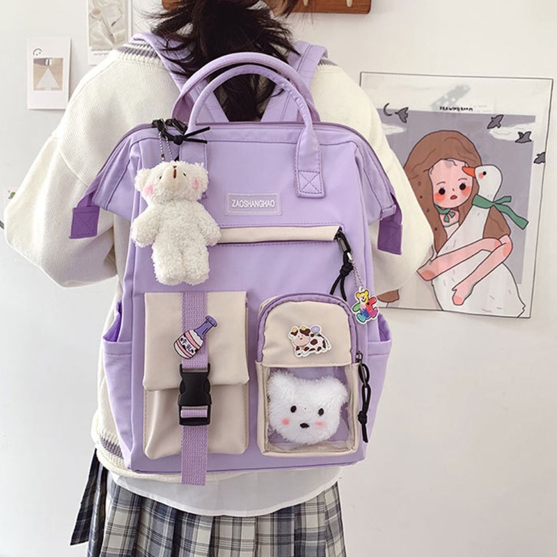 Ba Lô Đi Học Màu Kẹo Ngọt Dễ Thương Cho Nữ