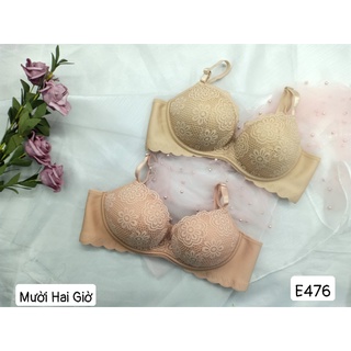Áo ngực không gọng mút mỏng, áo lót ren nữ đẹp e476 - thương hiệu 12h