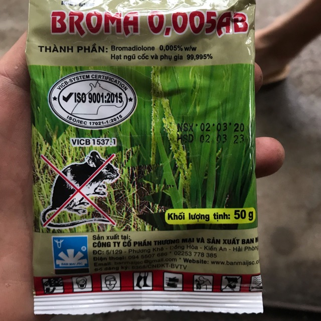 { Sẵn Hàng } thuốc diệt chuột Sinh Học BROMA 0,005 AB