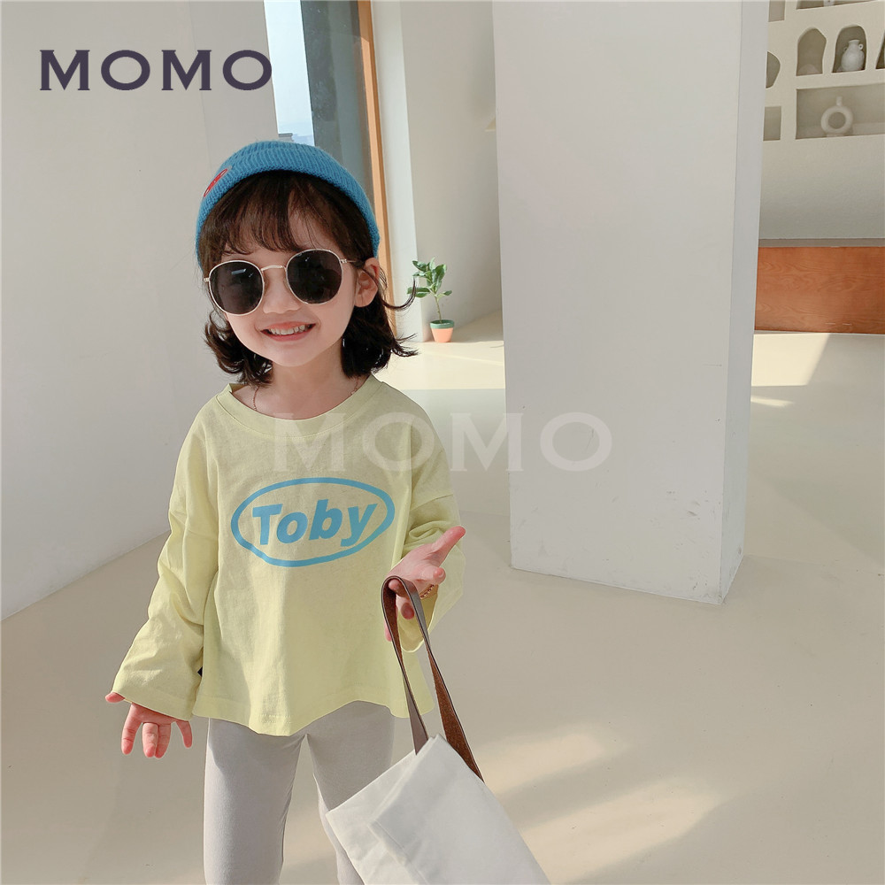 Áo Thun Chất Liệu Vải Cotton Có In Hoạ Tiết Chữ Dễ Thương Dành Cho Bé 0-8 Tuổi