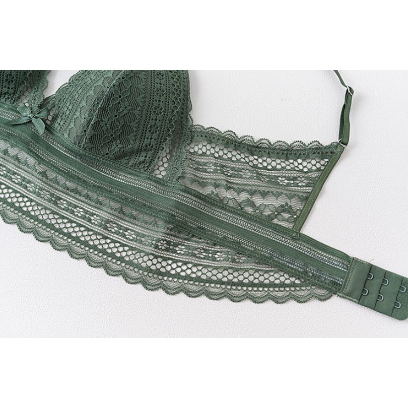 Bộ Đồ Lót Bralette Ren Không Gọng Mút Mỏng Liền S219