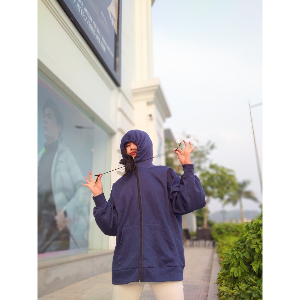 Áo Khoác Hoodie Nỉ Unisex BaoBao.Clothing [FREESHIP] 🍄 Jacket form rộng dài tay bồng khóa kéo có mũ Ulzzang 🍄 | BigBuy360 - bigbuy360.vn
