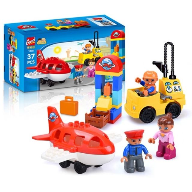 Gorock - Bộ lắp ráp Sân bay tương thích lego duplo