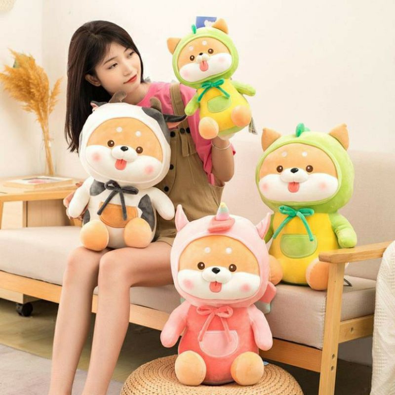 (25cm) Gấu bông chó shiba lêu xì, lè lưỡi