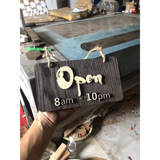 Bảng gỗ treo Open, bảng treo welcome