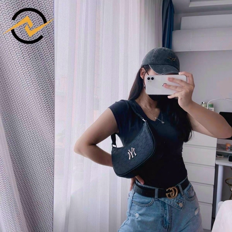 Túi kẹp nách NY da đẹp in chữ chìm
