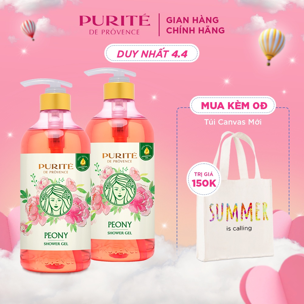 Combo 2 Sữa Tắm Hoa Mẫu Đơn Purité 850ml