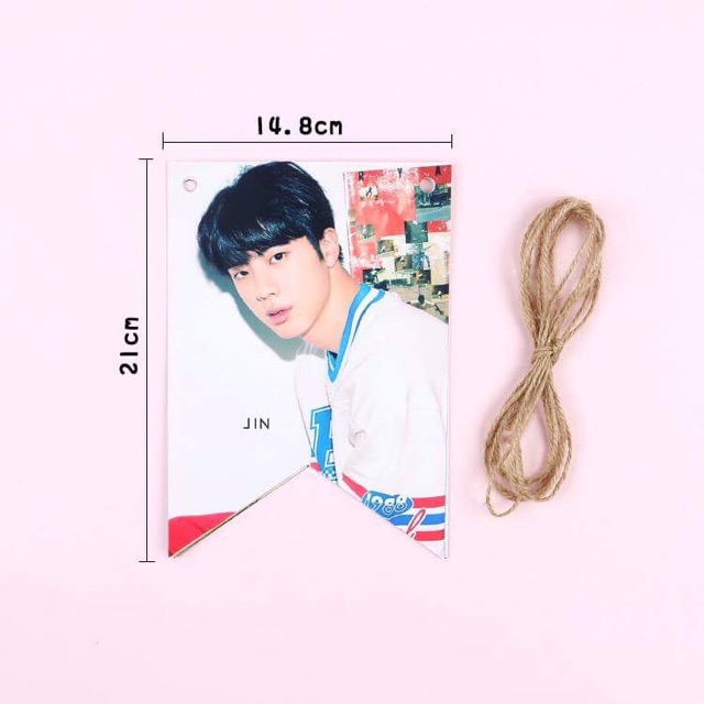 Cờ BTS, cờ treo tường hình BTS, V, JungKook, cờ trang trí BTS