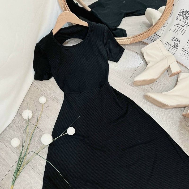 ĐẦM HỞ LƯNG THUN TAY NGẮN BIGSIZE