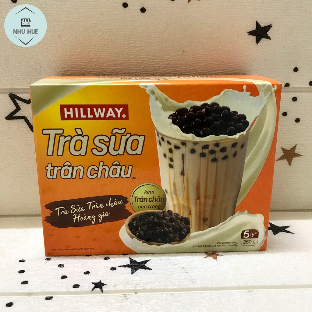 Trà sữa trân châu Hillway Hoàng Gia (hộp 5 set x 46g)