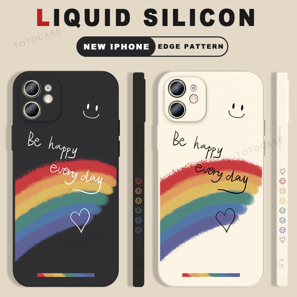 Ốp điện thoại silicon in hình cầu vồng thích hợp cho iPhone 13 11 12 Pro Max Mini 6 6