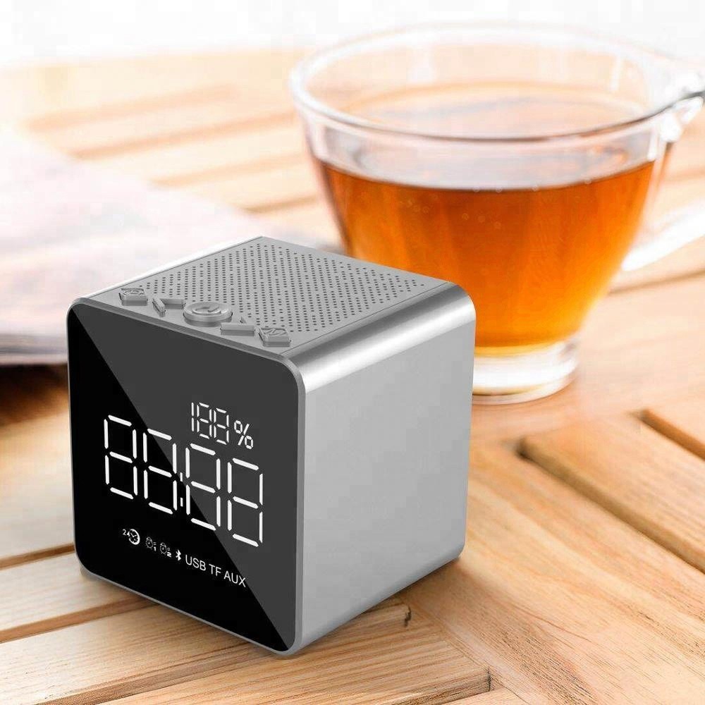 Loa Bluetooth mini F03 đa năng Kiêm Đồng Hồ Báo Thức, soi gương Hỗ Trợ AUX, USB, Thẻ SD -DC2963