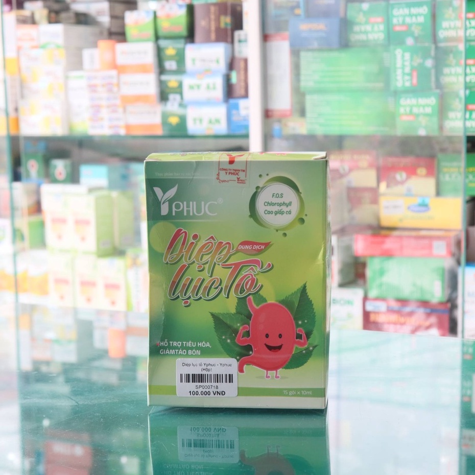 Diệp Lục Tố YPhuc- Hỗ trợ tốt cho hệ tiêu hóa, giảm táo bón, bổ xung chất xơ, kích thích hệ tiêu hóa (hộp 15 gói)