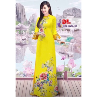 Vải áo dài hoa mẫu đơn