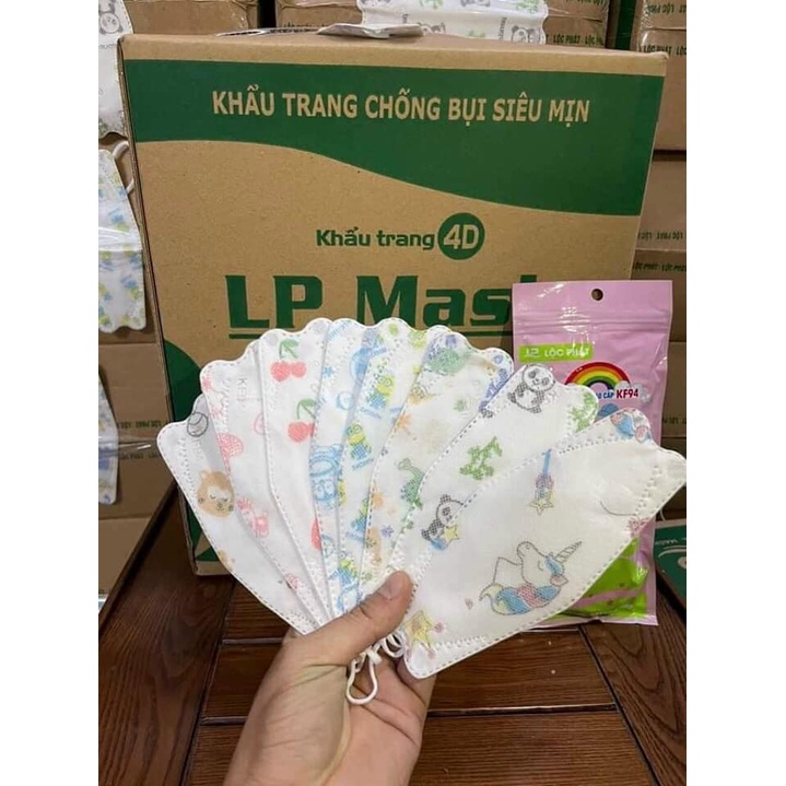COMBO 100 CHIẾC KHẨU TRANG 4D CHỐNG BỤI MỊN, KHÁNG KHUẨN, CHO BÉ TỪ 2-10 TUỔI