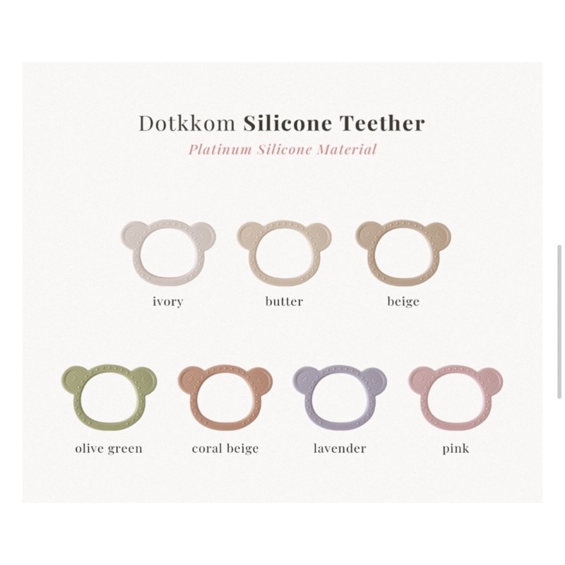 TI GIẢ / GẶM NƯỚU SILICONE GẤU DOTTODOT MÀU PASTEL - Hàn Quốc