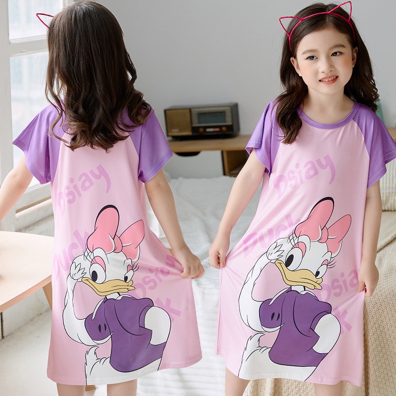 Đầm Ngủ Công Chúa Ngắn Tay Thiết Kế Dễ Thương Phong Cách Hàn Quốc Thời Trang Mùa Hè Cho Bé Gái