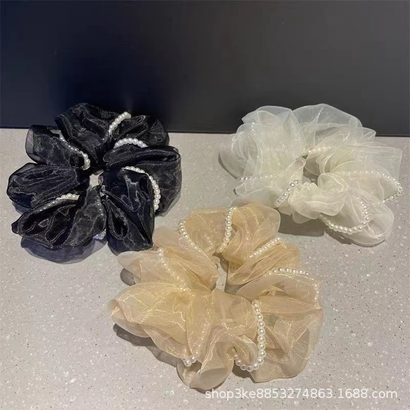 Dây Cột Tóc Co Giãn Đính Ngọc Trai Xinh Xắn Theo Phong Cách 2022