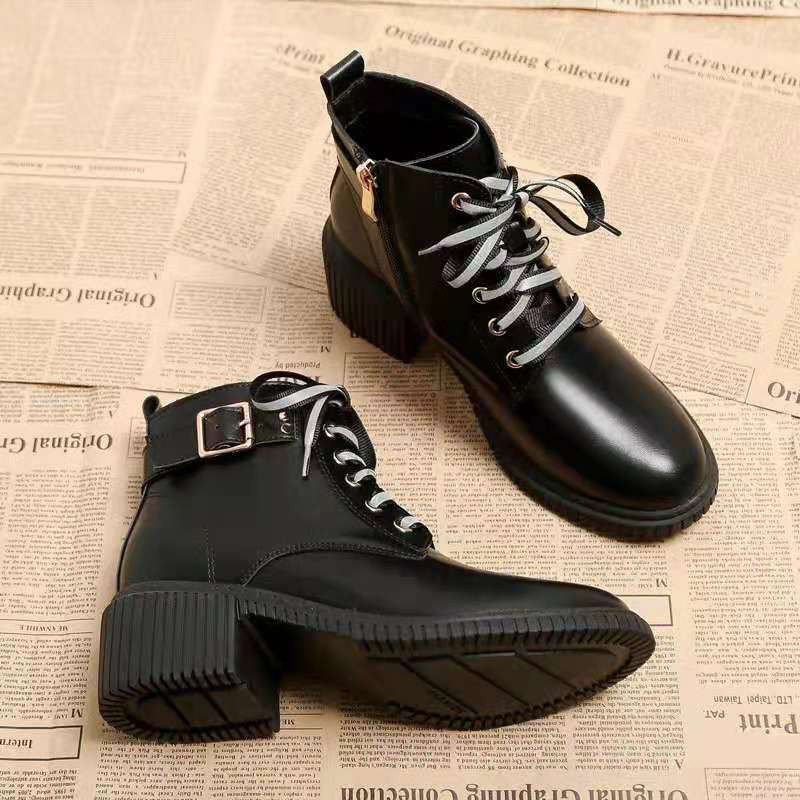 Giày bốt Nữ phong cách Anh quốc cổ cao đế cao 5P | BigBuy360 - bigbuy360.vn